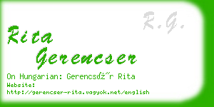 rita gerencser business card